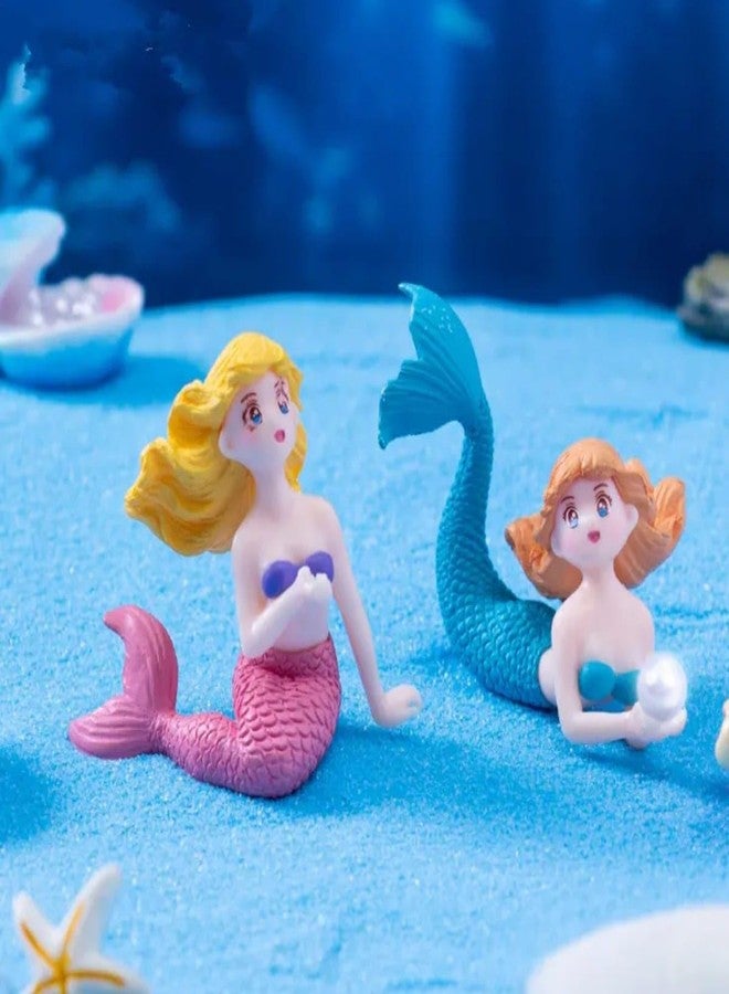 VRB Dec مجموعة تحف مصغرة من 4 قطع من VRB Dec لتزيين المنزل، لوحة قيادة السيارة، عيد الحب، غرفة المعيشة، هدايا، تماثيل، أدوات تزيين الكيك، تماثيل لتزيين المنزل. (4 قطع من تماثيل جنية حوض السمك المصغرة) - Image 4